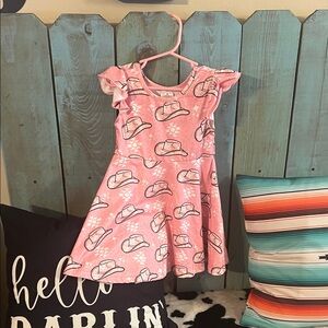 Pink Cowboy Hat Kids Dress